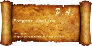 Porgesz Amelita névjegykártya